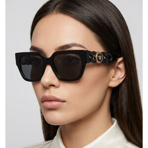 NWT Versace VE4409 Black Rectangle 53mm Sunglasses